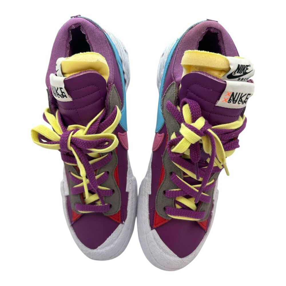 Nike x sacai  Low Purple Yellow Sneakers Women 9 - Picture 5 of 13